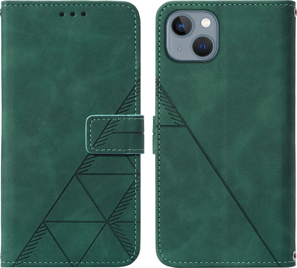 Custodia iPhone 13 Mini Pelle Goffrata Verde | Portafoglio Artigianale