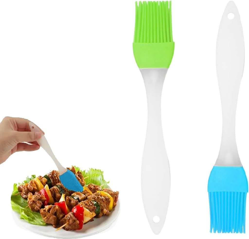 2 Stück Silikon Backpinsel, Küche Pastry Brush, Grillbürste Pinsel, Basting Gebäckbürste, BBQ Pinsel für Grillen, Gebäck, Rühren, Backen, K...