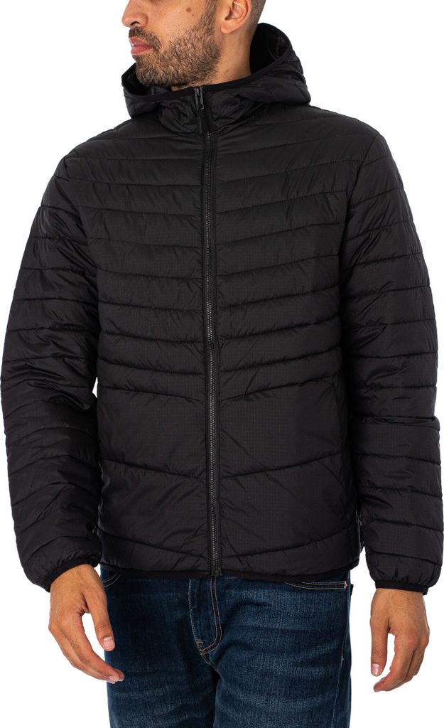 Jack & Jones Verstaubare Pufferjacke „Estate“, Schwarz XL