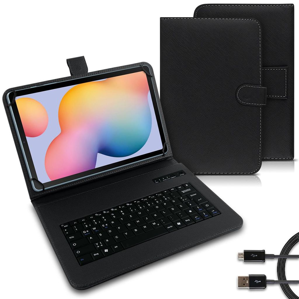 Tablet Tasche für Xiaomi Redmi Pad 2 2025 Hülle Tastatur Bluetooth SchutzhülleMotiv:Schwarz