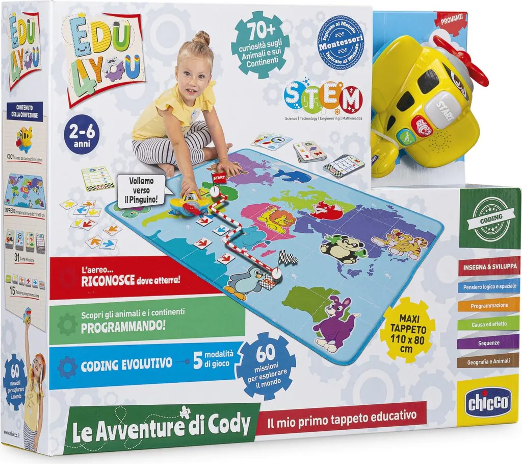 Table d'Éveil Chicco pour Apprendre les Couleurs et Chiffres Bébé