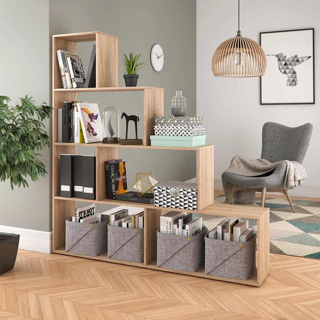 Étagère Vicco Sonoma 163x155cm Modèle 34597 Bibliothèque Design Robuste - 4