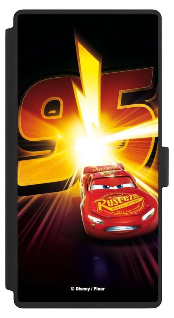 NIVOCASE Klapphülle für Samsung Galaxy S23 Ultra Handyhülle aus Kunst Leder NIVOflip schwarz Cars Lightning Mcqueen 95 Offizielles Lizenzprodukt