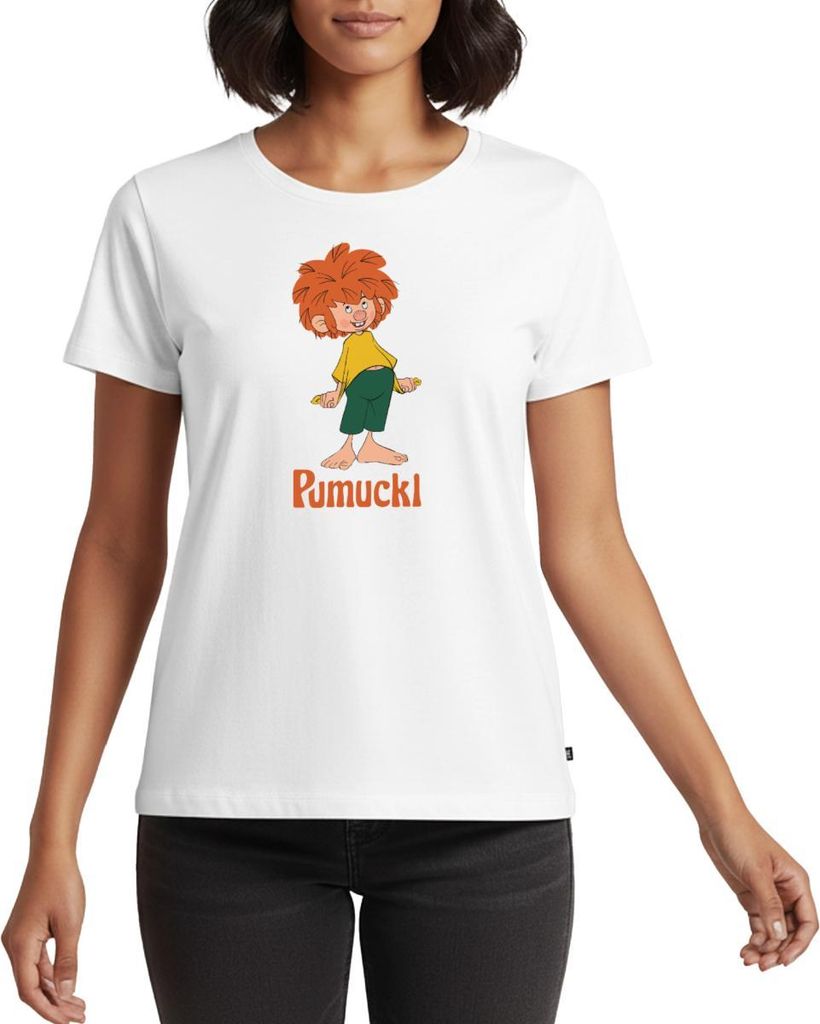 Spreadshirt Pumuckl Mit Frecher Pose Und Verschmitztem Lächeln Frauen Premium T-Shirt, XL, Weiß
