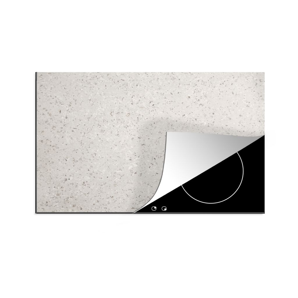 KitchenYeah Herdabdeckplatte Granit - Grau - Muster - Design - Weiß , 78x52cm, Küche Deko, Glaskeramikkochfeld Herdabdeckung, Abdeckplatte fùr...