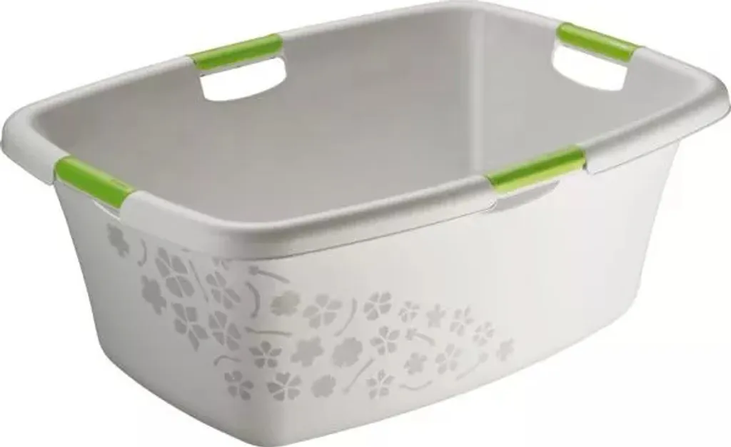 ROTHO Flowers Bac à linge gris de 50 litres pour un rangement optimal