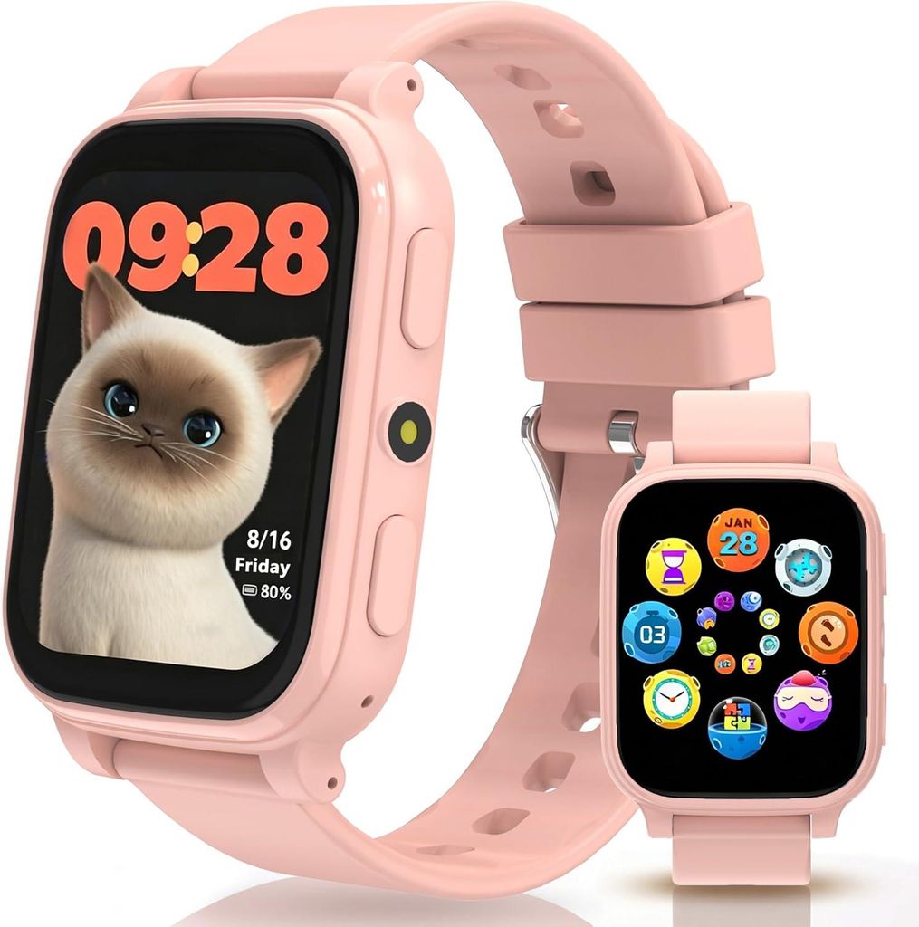 Smartwatch Kinder, Fitness Uhr kinder mit Schrittzähler, 1,83"HD-Touchscreen Fitness Tracker mit Schlafmonitor, Wecker, 18 Puzzlespiele, ohne App,...