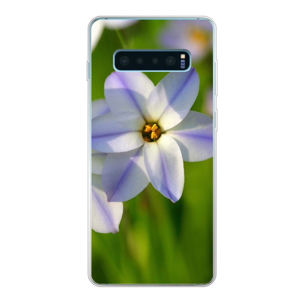 MuchoWow Handyhülle Schutzhülle Hülle für Samsung Galaxy S10 Lite Blumen - Garten - Lila Silikon Softcase Handy Hülle - Schutz