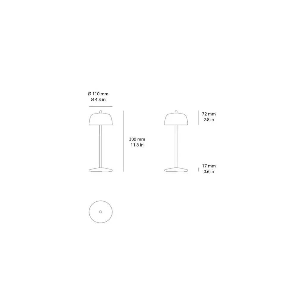 Zafferano Circe Cuivre - Lampe de table LED rechargeable et dimmable