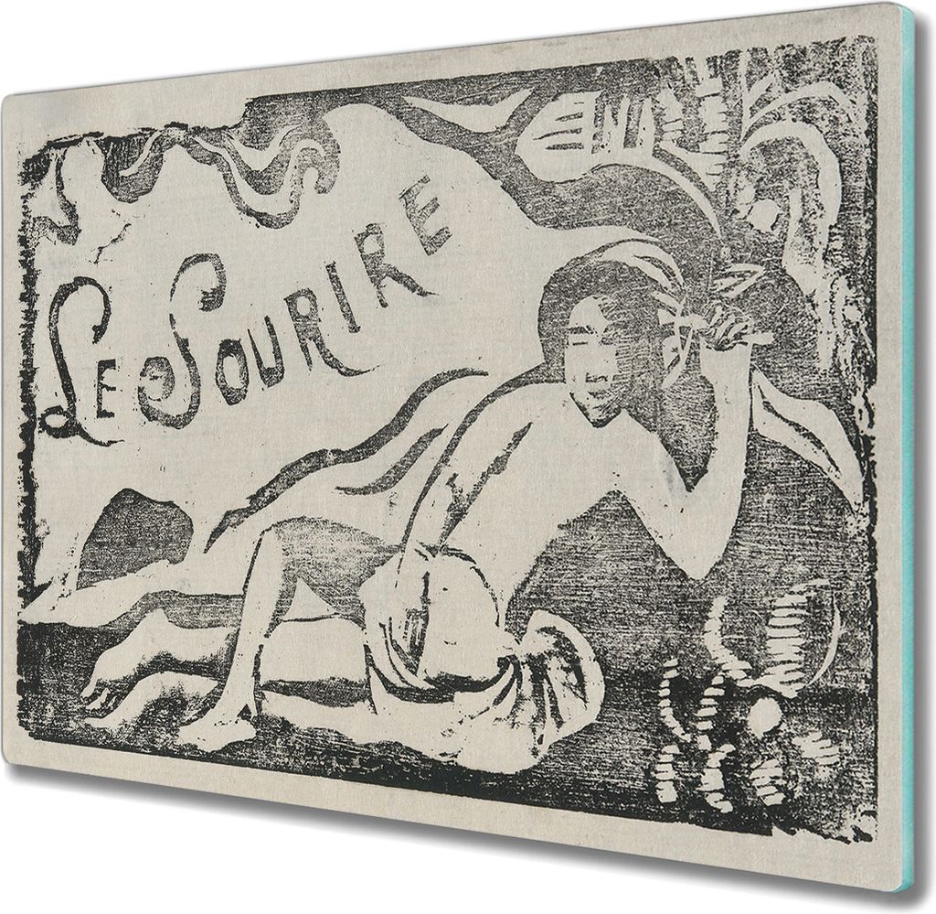 Coloray Schneidebrett Herdabdeckplatte 60x52 cm Kochplattenabdeckung Küchenbrett Hackbrett - Le Sourire Gauguin