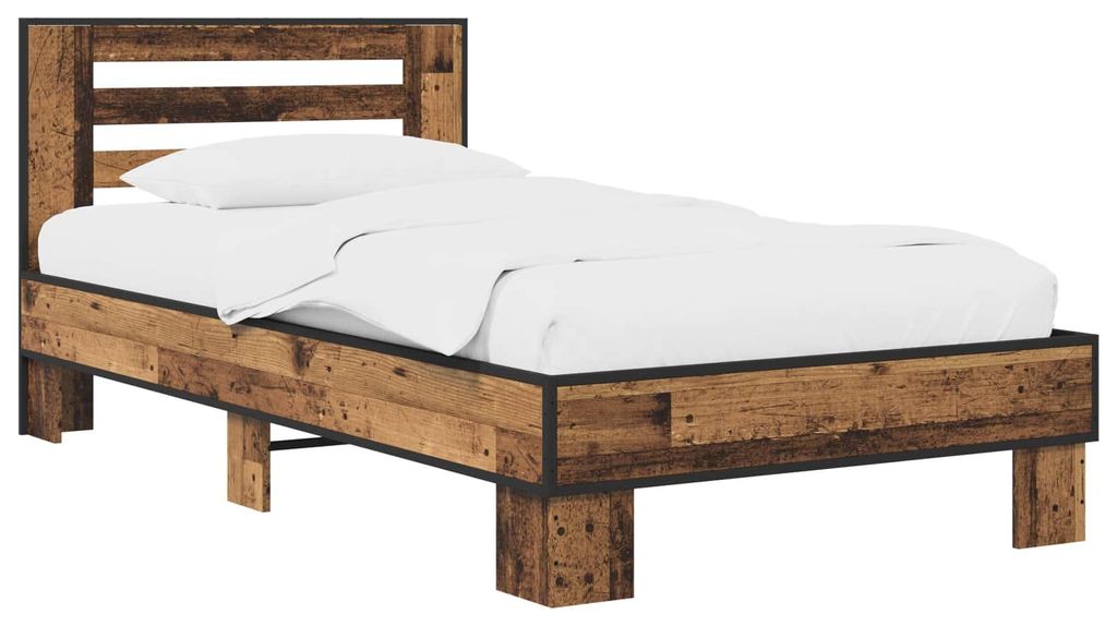 Bettgestell mit Kopfteil Altholz 80 x 200 cm Holzwerkstoff