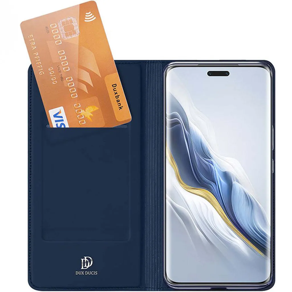 Dux Ducis, custodia per Honor Magic 6 Pro 5G, con funzione di portacarte e supporto, nero