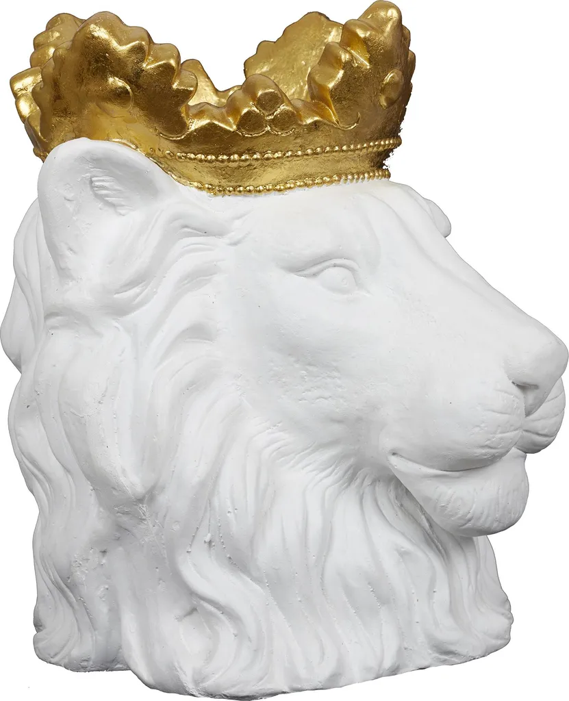 Cache-pot lion blanc original D16cm - Brisez la monotonie