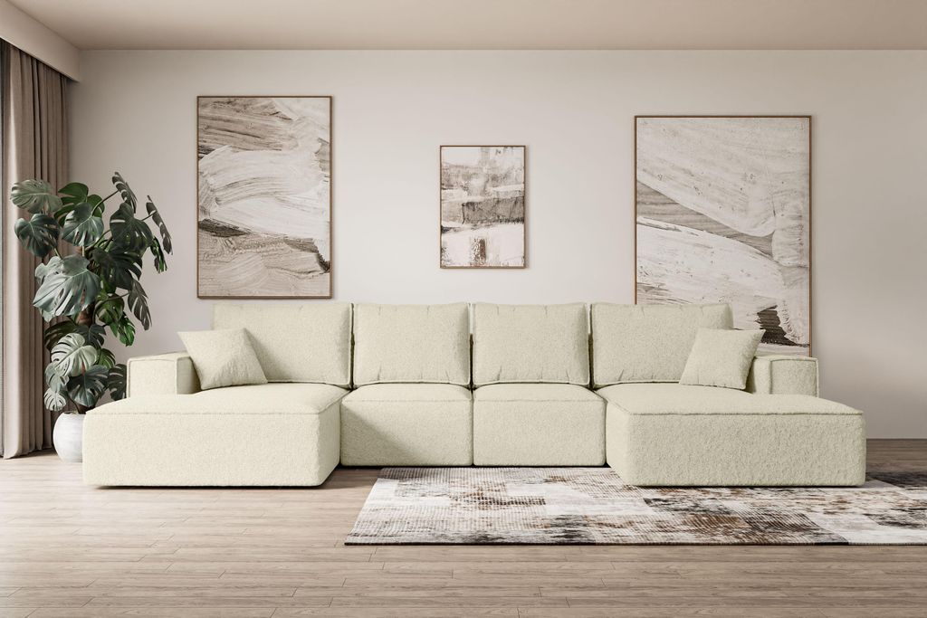 ALTDECOR Ecksofa mit Schlaffunktion und Bettkasten - Corner Sofa Eckcouch Couch U-Form universal, links/rechts angeordnet Schlafcouch Ausziehbar Wo...