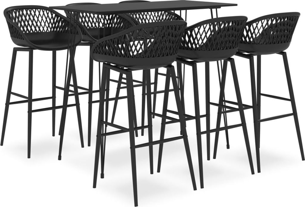 7-tlg. Bar-Set Schwarz