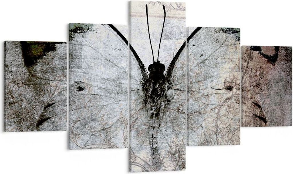 Bild auf Leinwand - Leinwandbild - Schmetterling Abstraktion - 125x70cm - Wand Bild - Wanddeko - Leinwanddruck - Bilder - Kunstdruck - Wanddekorati...