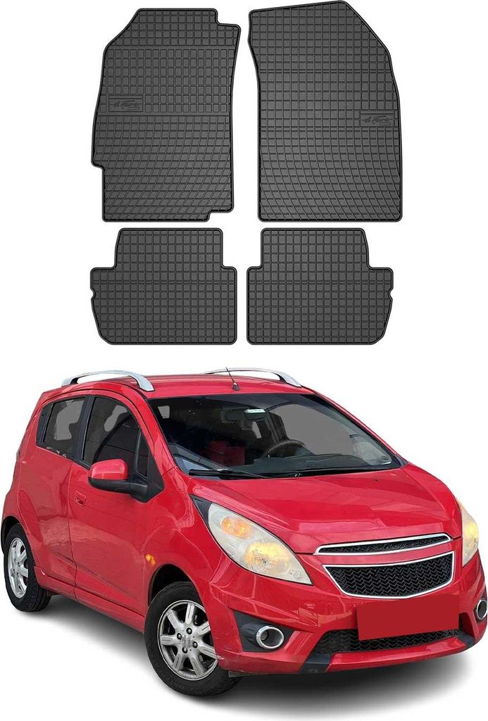 2009-2015 Chevrolet Spark M300 Fußmatten Gummi Schwarz 4 tlg