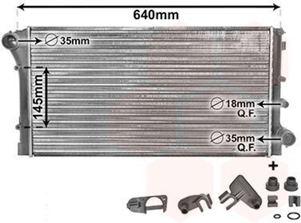 VAN WEZEL 17002295 - OE 51759807 Kühler, Motorkühlung für Panda