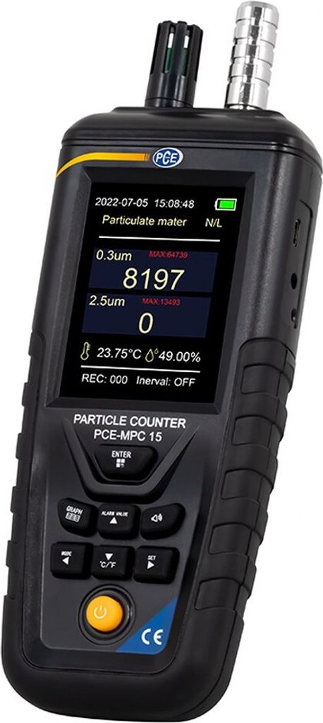 PCE Instruments Partikelzähler PCE-MPC 15 |orientierende Messung |Datenlogger |max.(=) 1000 μg/m³ |Massenkonzentration