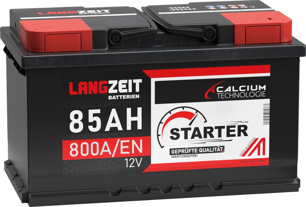 LANGZEIT Autobatterie 85AH 12V 800AEN Starterbatterie +30% Produktbild 