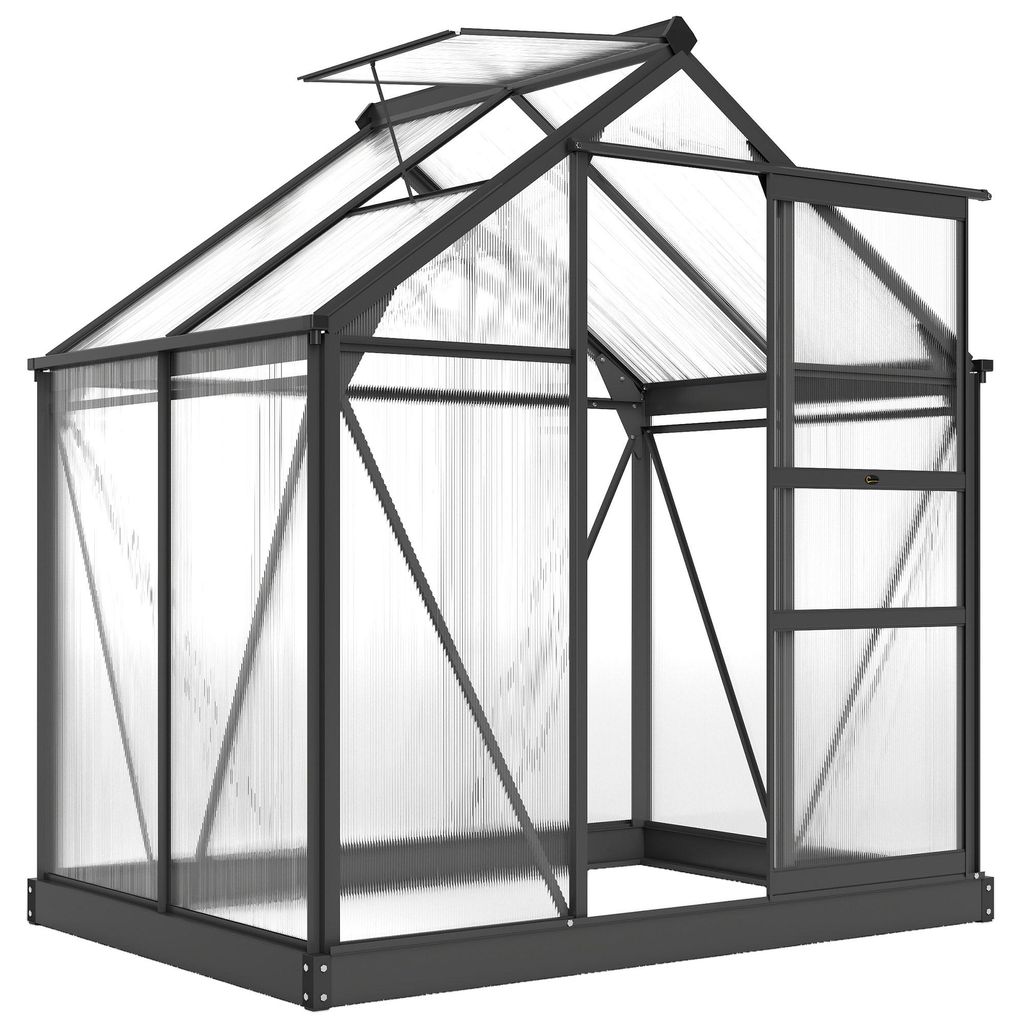 Outsunny Gewächshaus Aluminium Treibhaus mit Dachfenster Produktbild 