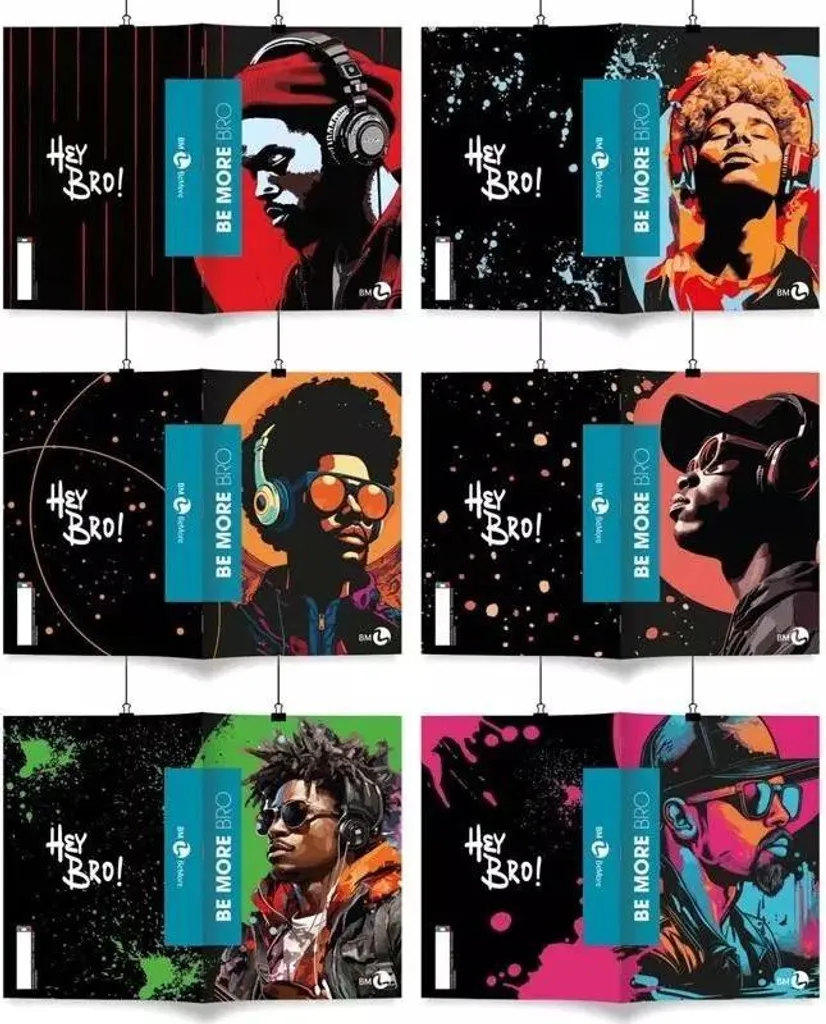 Carnet de Notes A4 à Petits Carreaux Be More Bro 72K - Pack de 10
