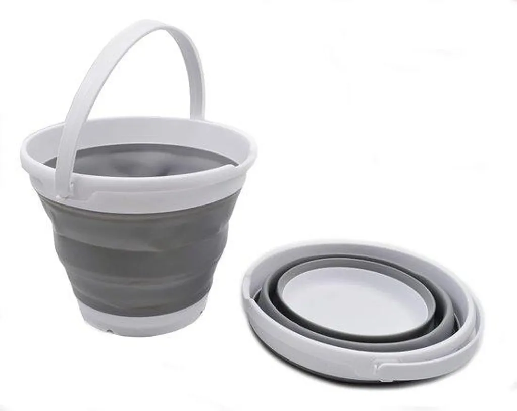 Seau pliable gain de place 10L rond pour placards encombrés