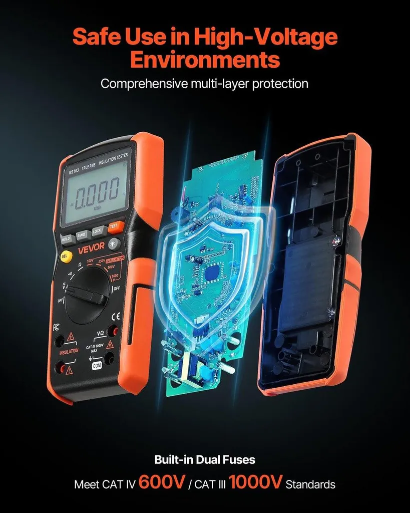 Multimètre numérique TRMS 4000 points Voltmètre Ohmmètre 1000V AC/DC - 5