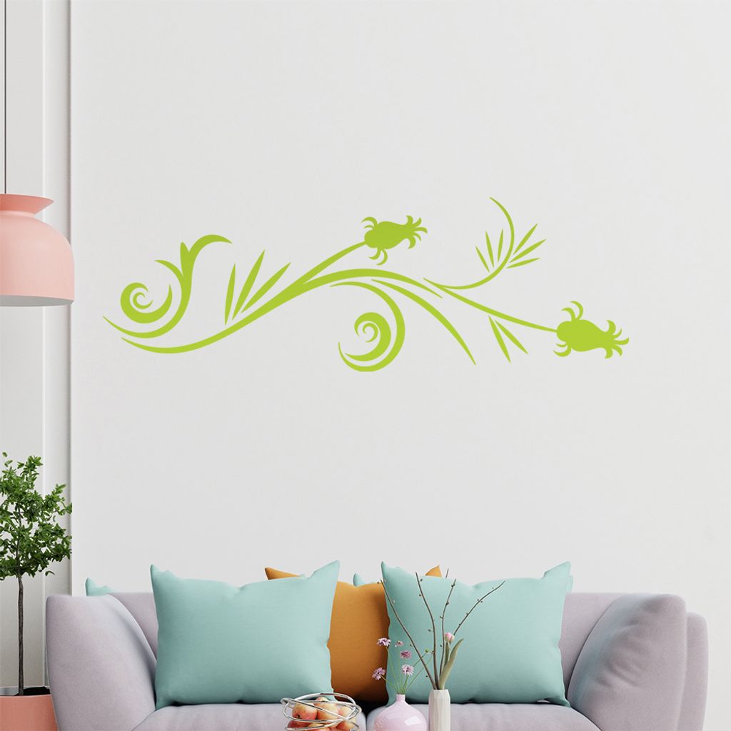 Tribal - Blüten - geschlossen Wandtattoo in 6 Größen - Wandaufkleber Wall Sticker - Dekoration, Küche, Wohnzimmer, Schlafzimmer, Badezimmer