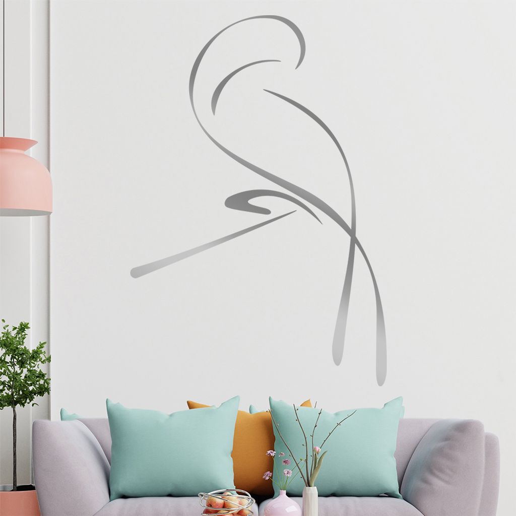 Vogel Linien Wandtattoo in 6 Größen - Wandaufkleber Wall Sticker - Dekoration, Küche, Wohnzimmer, Schlafzimmer, Badezimmer