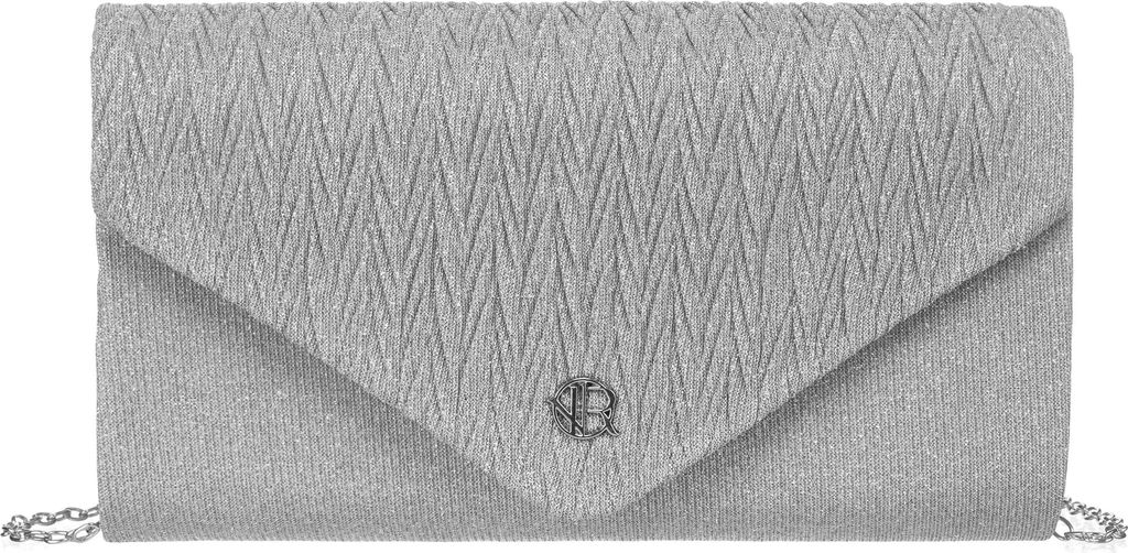 Rovicky Elegante Silberne Damen-Clutch mit Kette