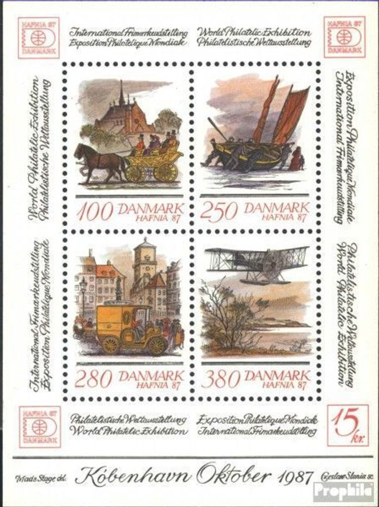 Briefmarken Dänemark 1986 Mi Block5 (kompl.Ausg.) gestempelt HAFNIA 87