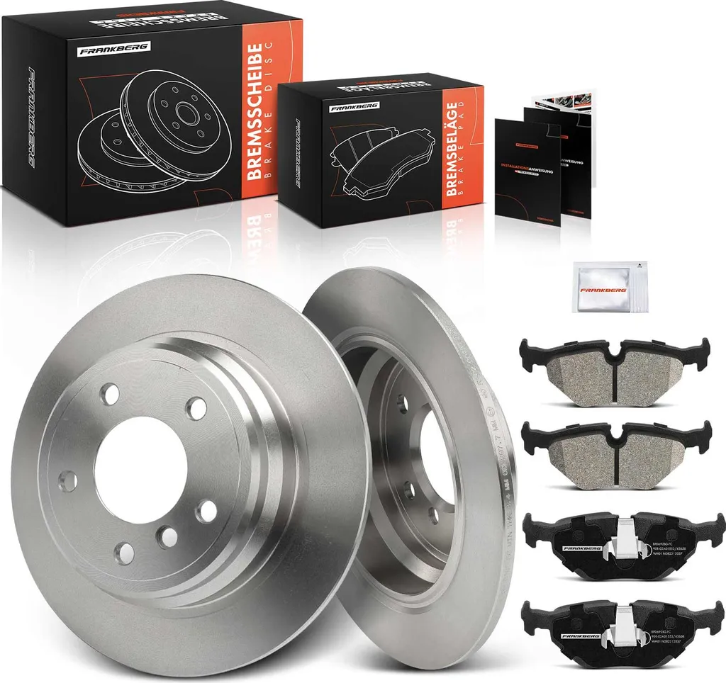 Frankberg Kit Freins Arrière 2 Disques et 4 Plaquettes pour BMW Série 5 E39