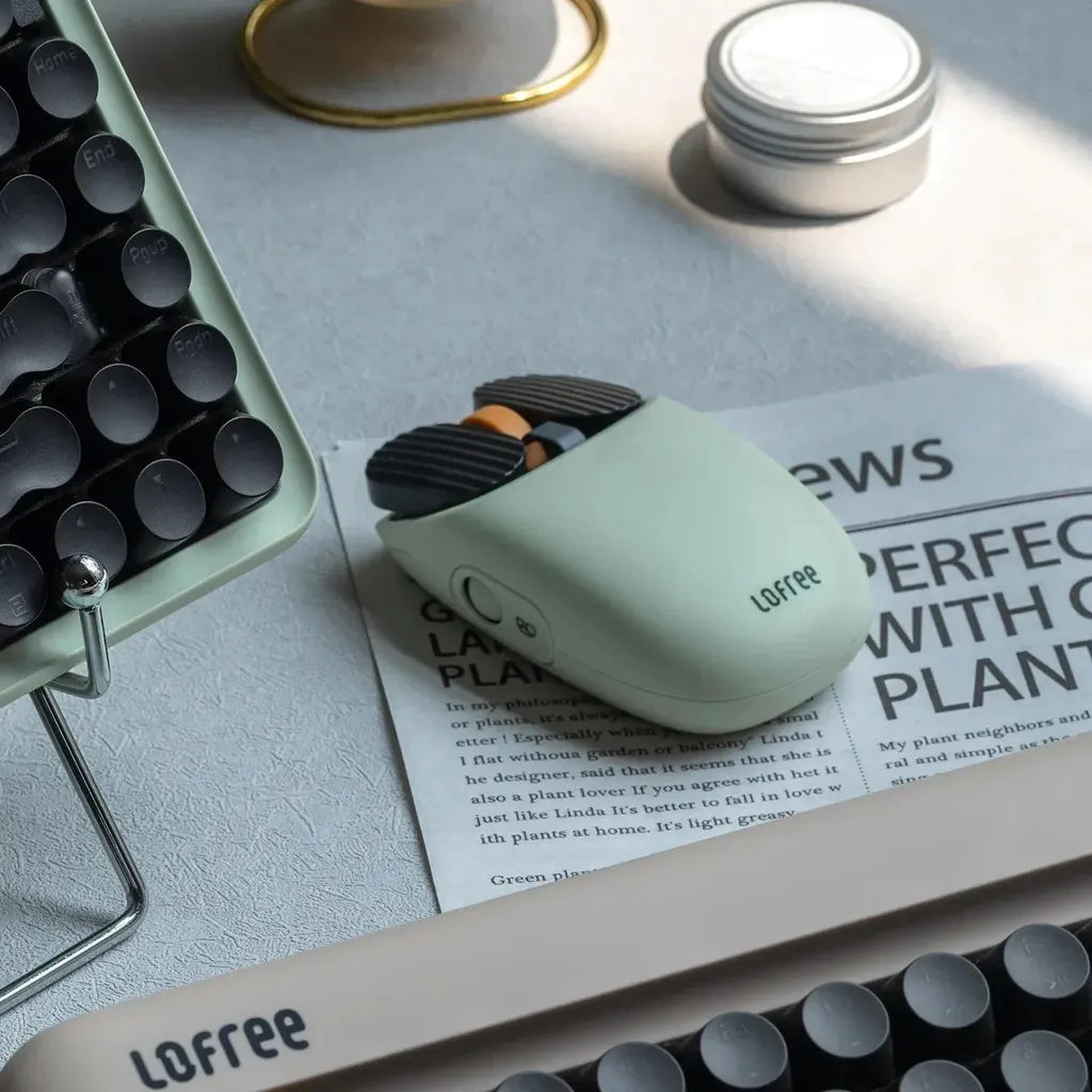 Souris Sans Fil Lofree Wavy Chips Bluetooth 2.4GHz Design Rétro Olive - 5