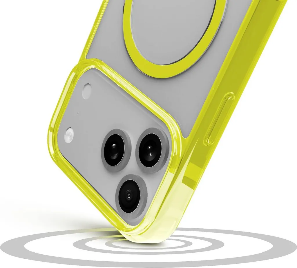 Cellularline Iconic Mag - iPhone 17 Pro Custodia trasparente con bordi colorati compatibile con ecosistema Magsafe