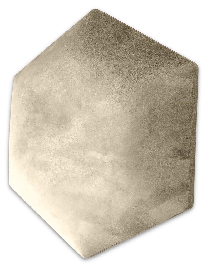 Wandkissen Hexagon Stoff Polsterpaneel für Schlafzimmer und Wohnzimmer, Bettwandpolster, Kopfteil, Lendekissen, modern, gepolstert, creme, 40 cm x...