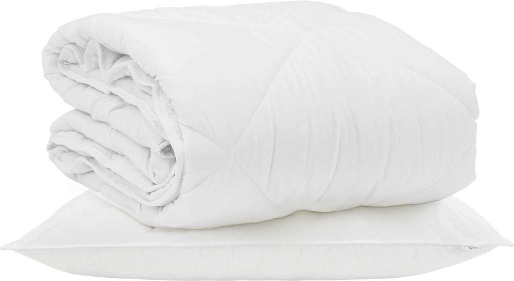 Sommerdecke mit Kissen 2 pcs Weiß Mikrofaser