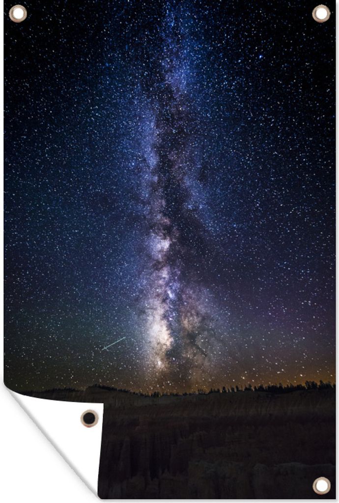 MuchoWow 40x60 cm Outdoor-Poster Gartendeko Sichtschutz Garten Poster für den Garten Milchstraße am dunklen Himmel