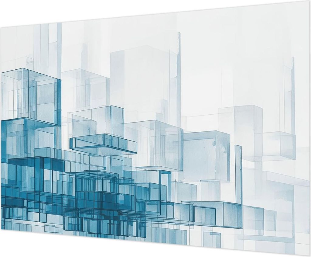 Wandtapete - Dekorative Tapete für Wohnzimmer - Tapetenfolie für Wanddekoration - 208x146 cm - Transparente Würfel
