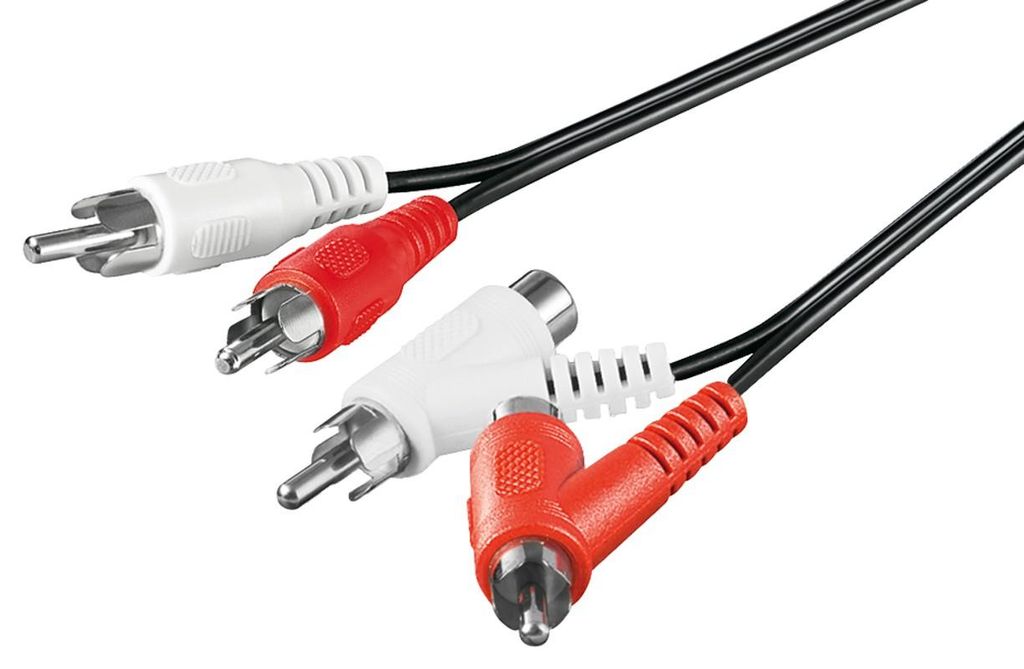 Goobay 50214, 2 x RCA, Samec, 2 x RCA, Samec/Samica, 1,5 m, Obrázok produktu 