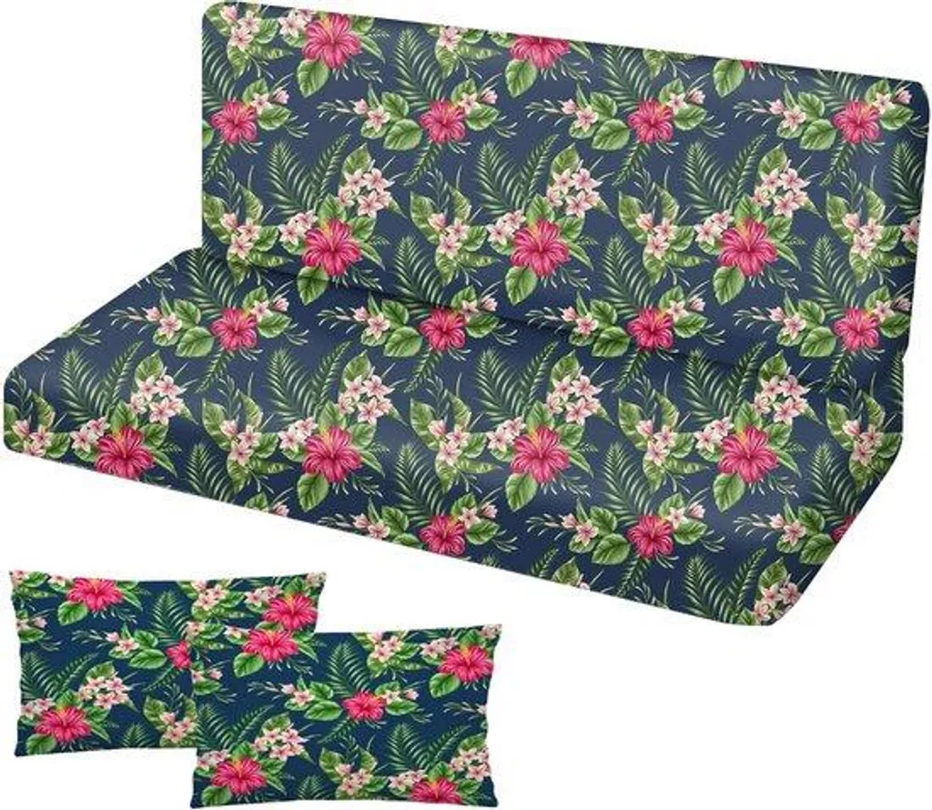 Coussin de palette imperméable 185x50x10 cm - Set salon jardin brun palmier