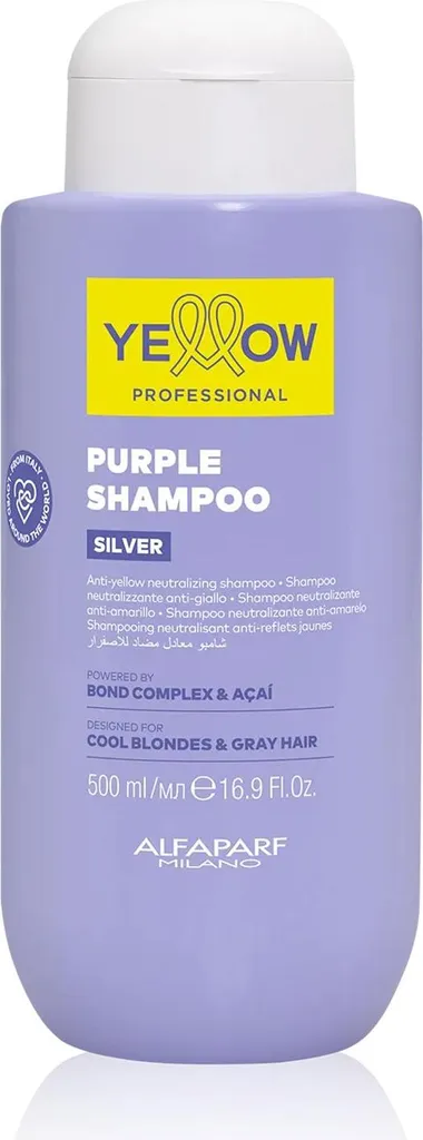 Shampooing Silver 500ml pour Entretenir les Cheveux Gris et Blancs