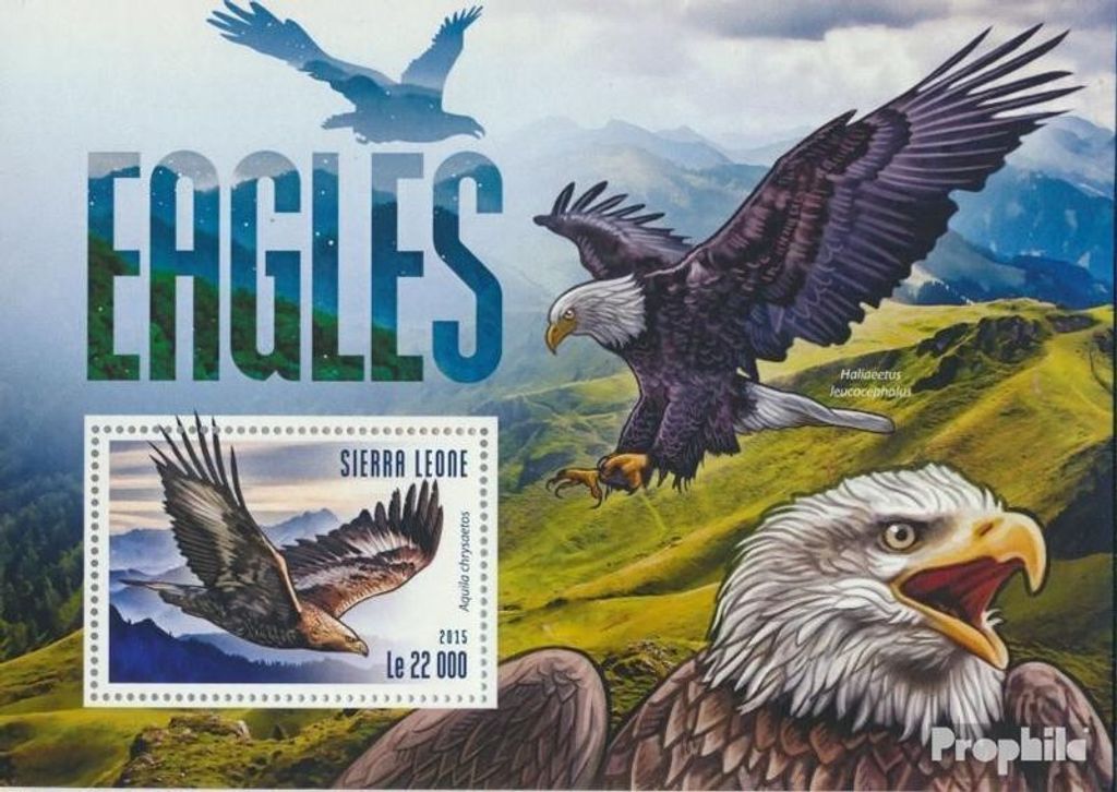 Briefmarken Sierra Leone 2015 Mi Block 805 (kompl. Ausg.) postfrisch Adler