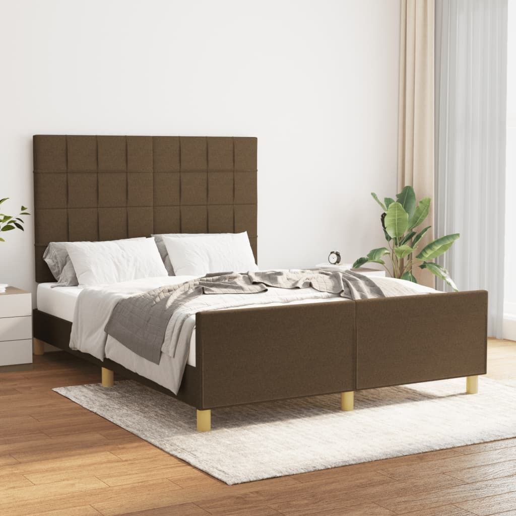 Maison Exclusive - Bettgestell ohne Matratze Dunkelbraun 140x190 cm Stoff