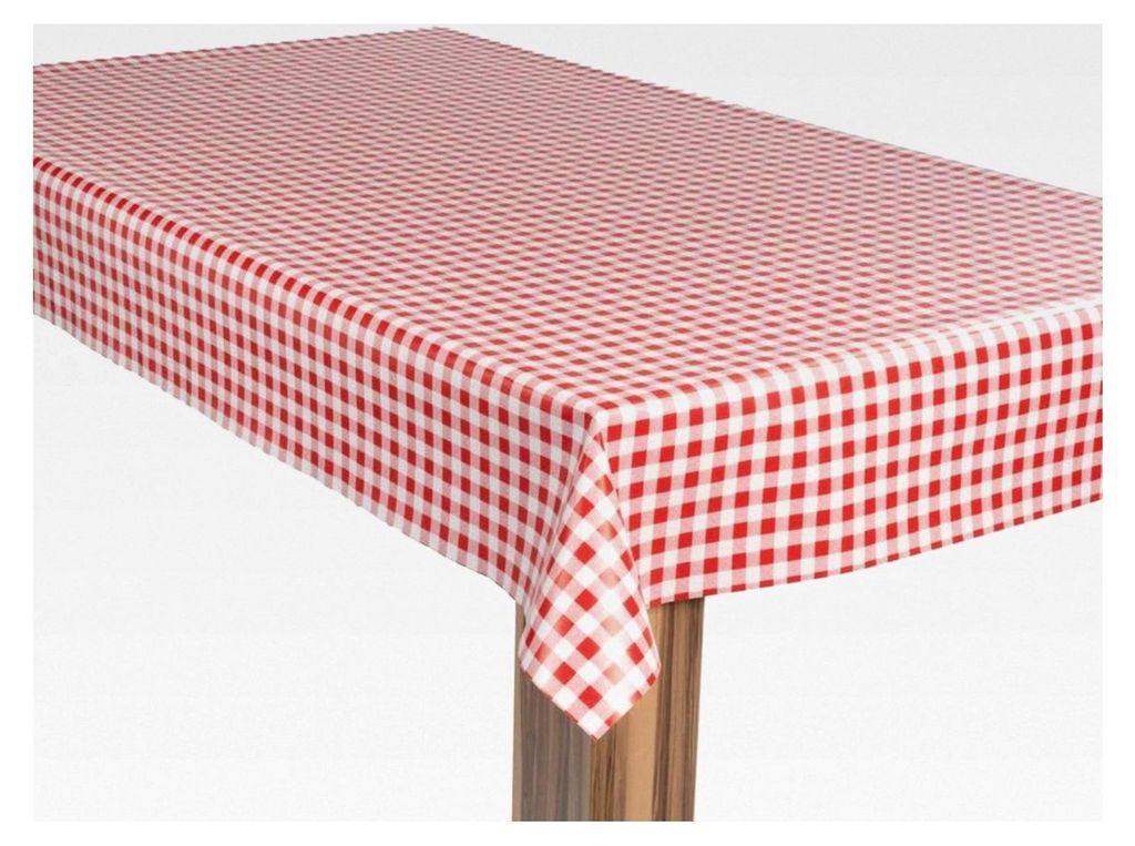 Wachstuch-Tischdecke Gartentischdecke Karo Rot Weiß, Größe: 100x160