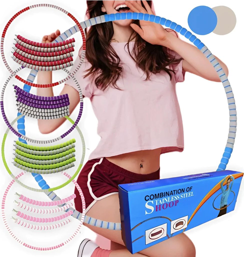 Hula Hoop Edelstahl-Reifen, vollständig befüllbar, weiche rutschfeste Schaumstoff-Ummantelung