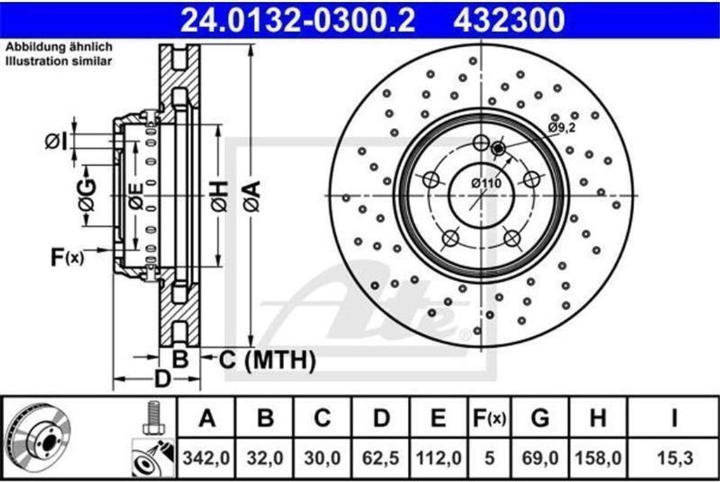 Tarcza Hamulcowa Db Przód W205/W213 1,5-3,0 4-Matic 14- Zdjęcie produktu 