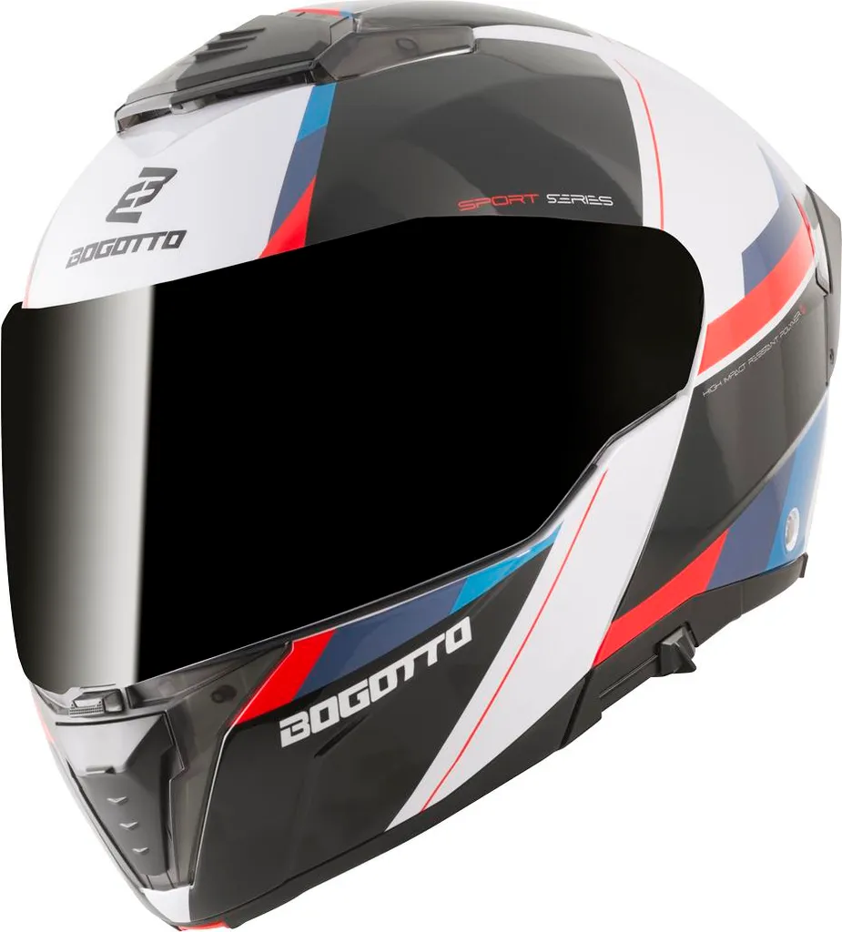 Casque Bogotto FF404 Ezion pliable taille XS noir mat blanc rouge bleu - 2