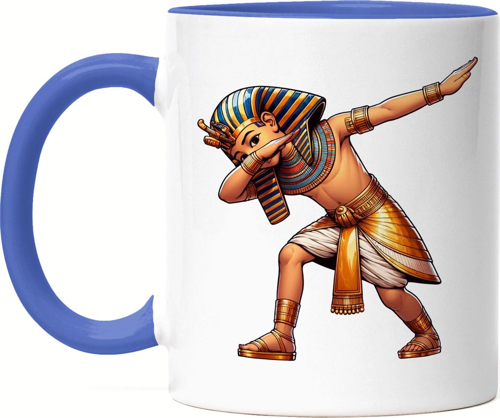Tutanchamun Dabbing Pharao Tasse Blau - Ägyptische Geschichte Witz