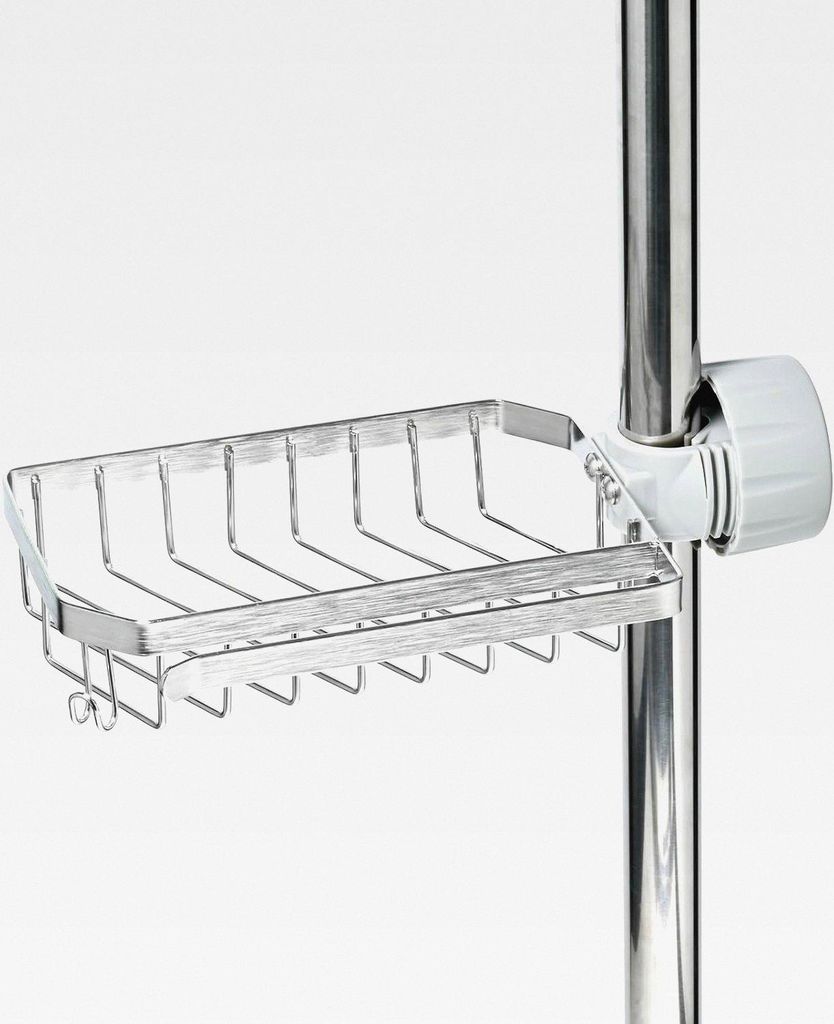 Duschablage für Duschstange Edelstahl Rostfrei 22–32 mm, Seifenhalter Dusche Stange ohne Bohren, Aufbewahrungsregal für Badezimmer, Schwammhalt...